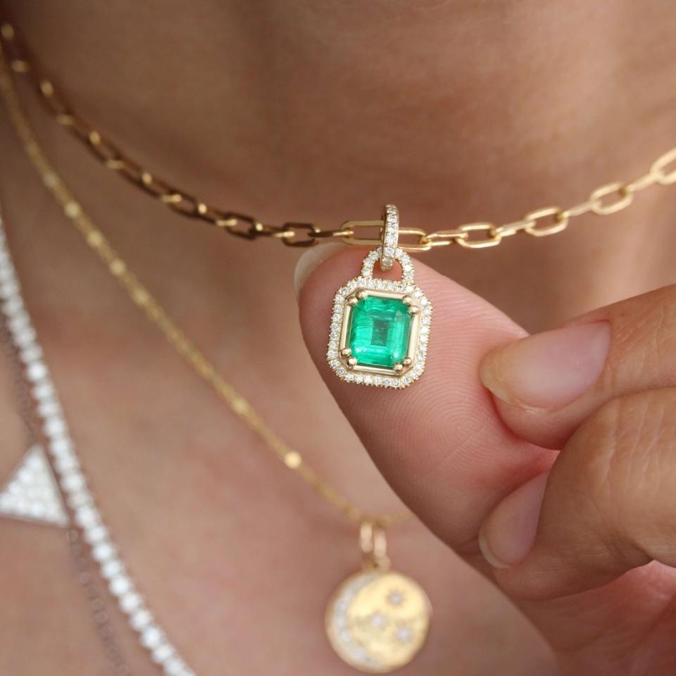 Emerald Cut Gemstone Necklace
