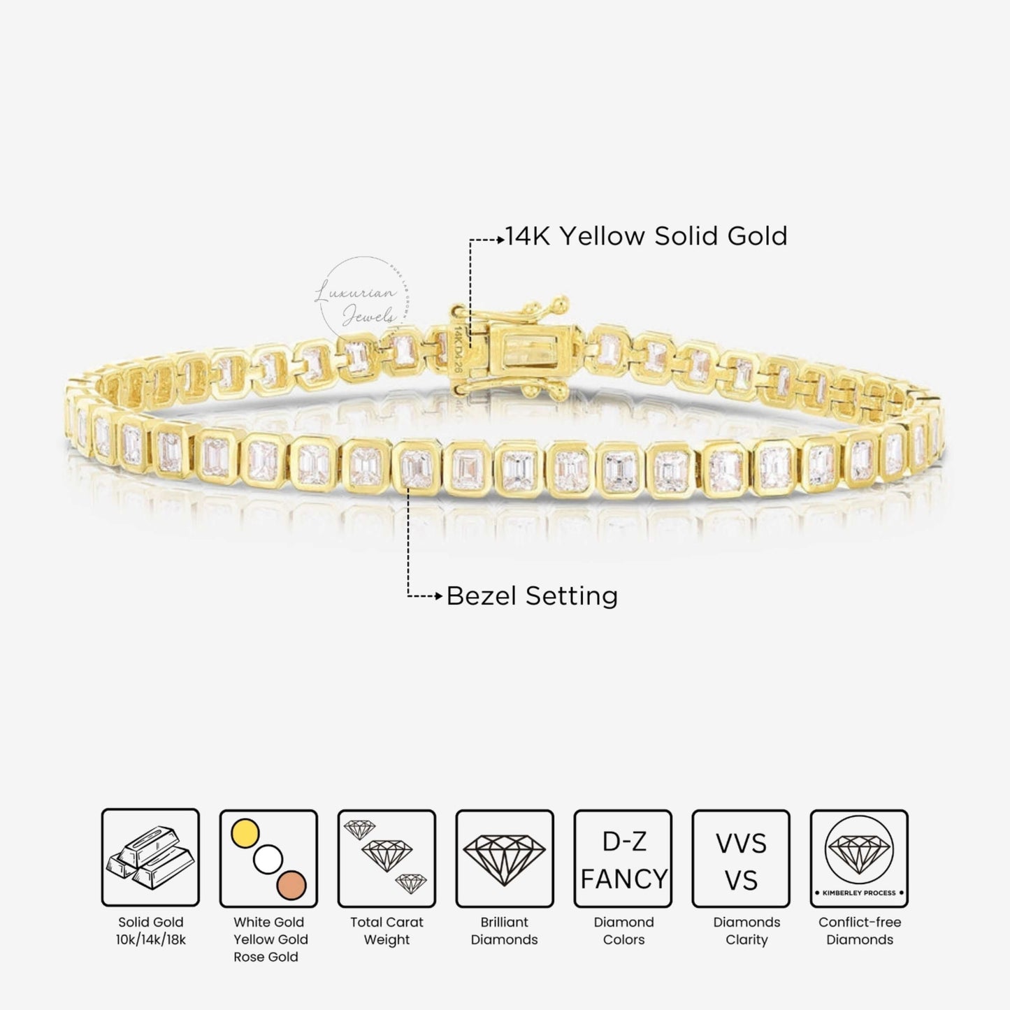 Emerald Cut Diamond Tennis Bracelet For Best Friend
