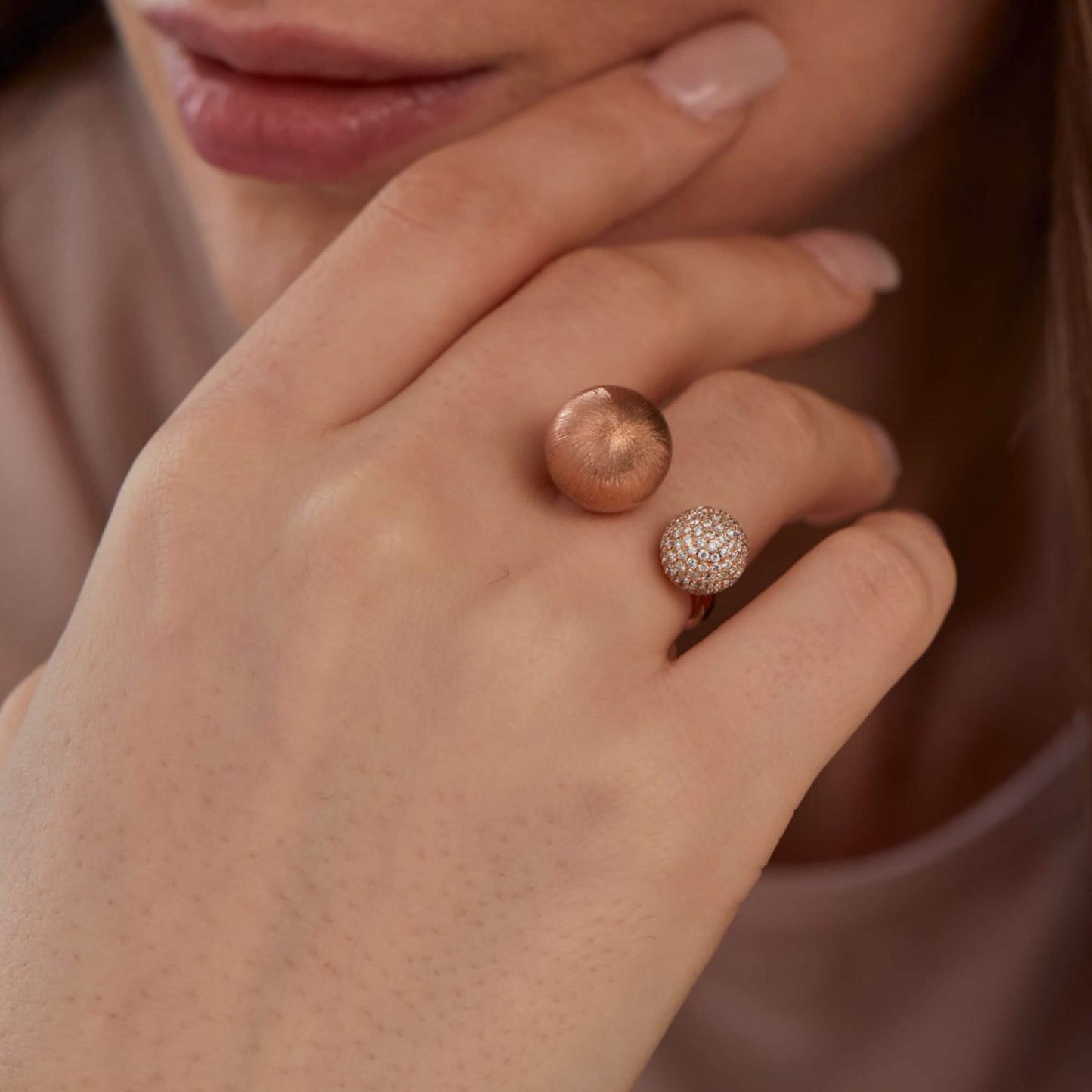 Glitter Diamond Ball Ring, Gift For Her, Mom Gift