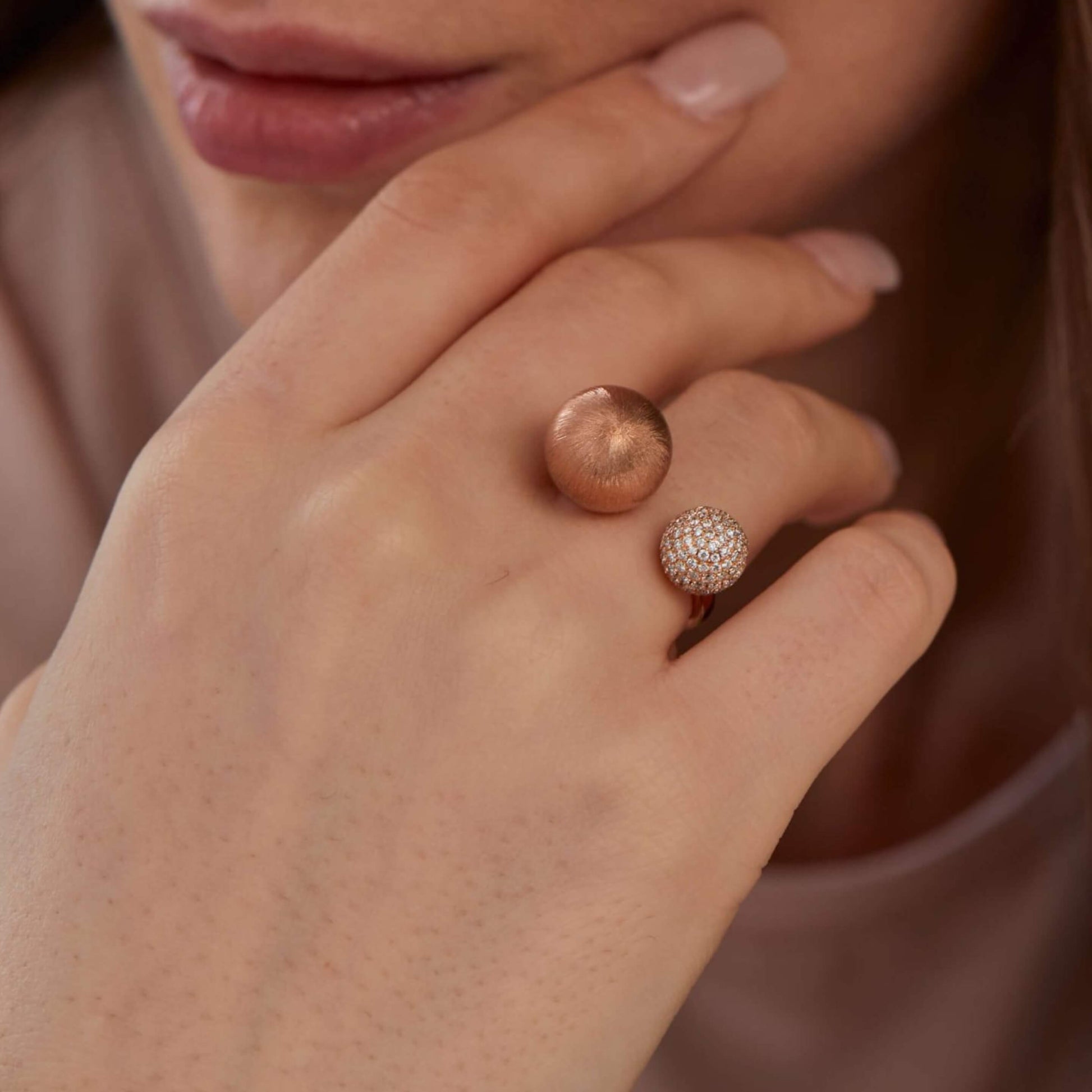 Glitter Diamond Ball Ring, Gift For Her, Mom Gift