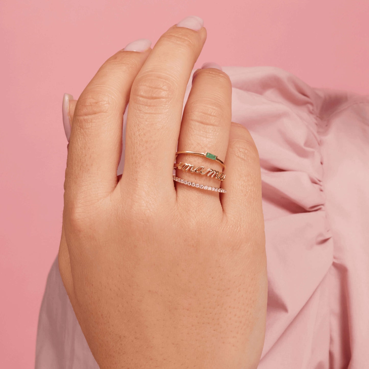 Gold MAMA Ring, Dainty Ring for Mom