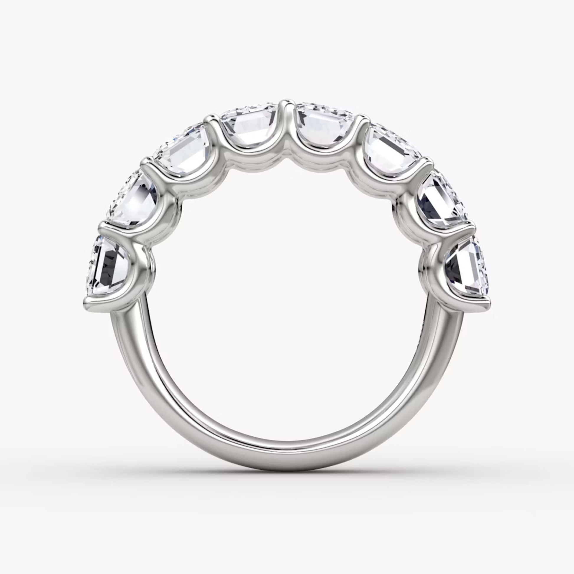 Half Eternity Emerald Cut Diamond Wedding Band