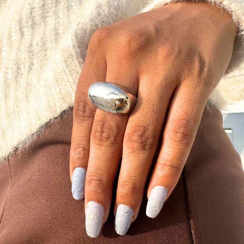 handmade crystal ring silver copper band adjustable gemstone jewelry