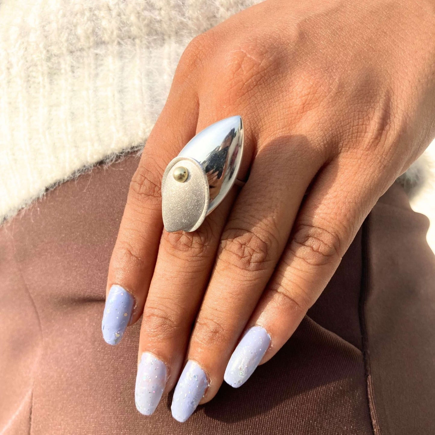 Handmade Silver Marquise Cut Stone Ring