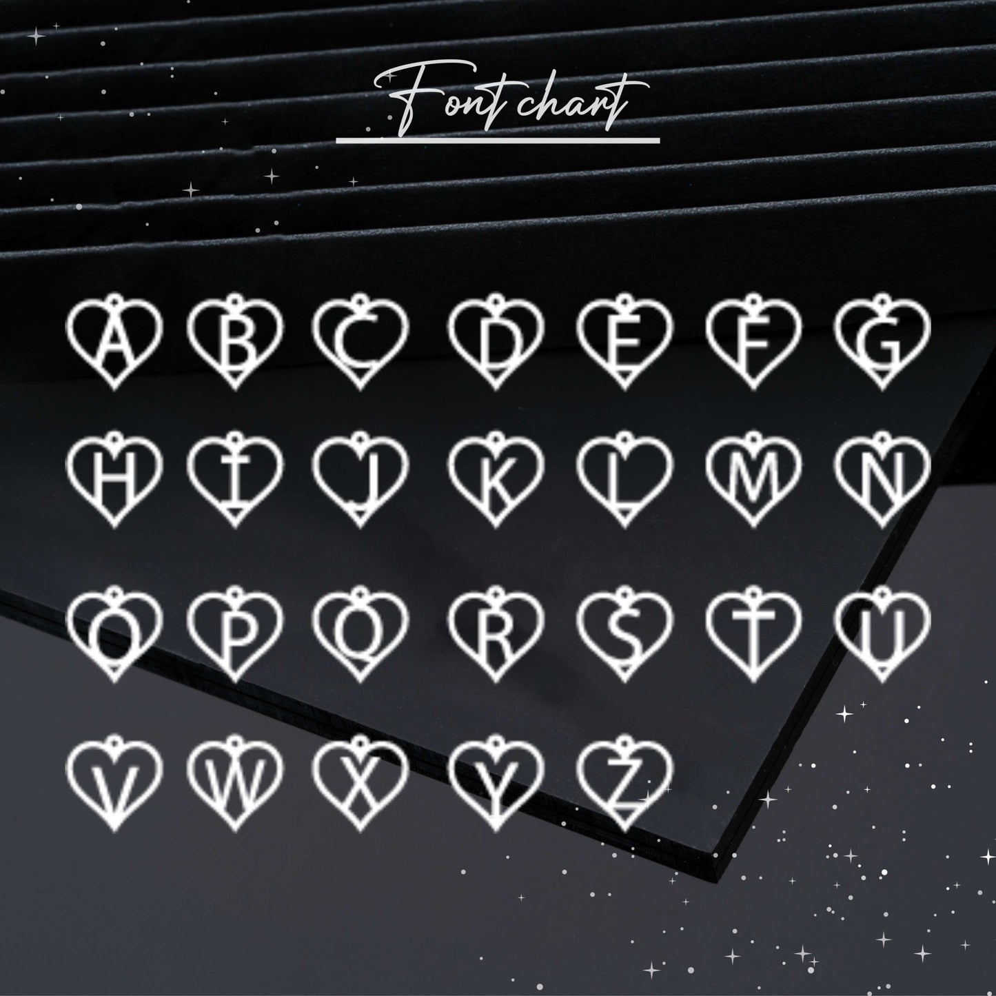 Heart 26 Letter Pendant, Heart Pendant, Heart Initial Charm