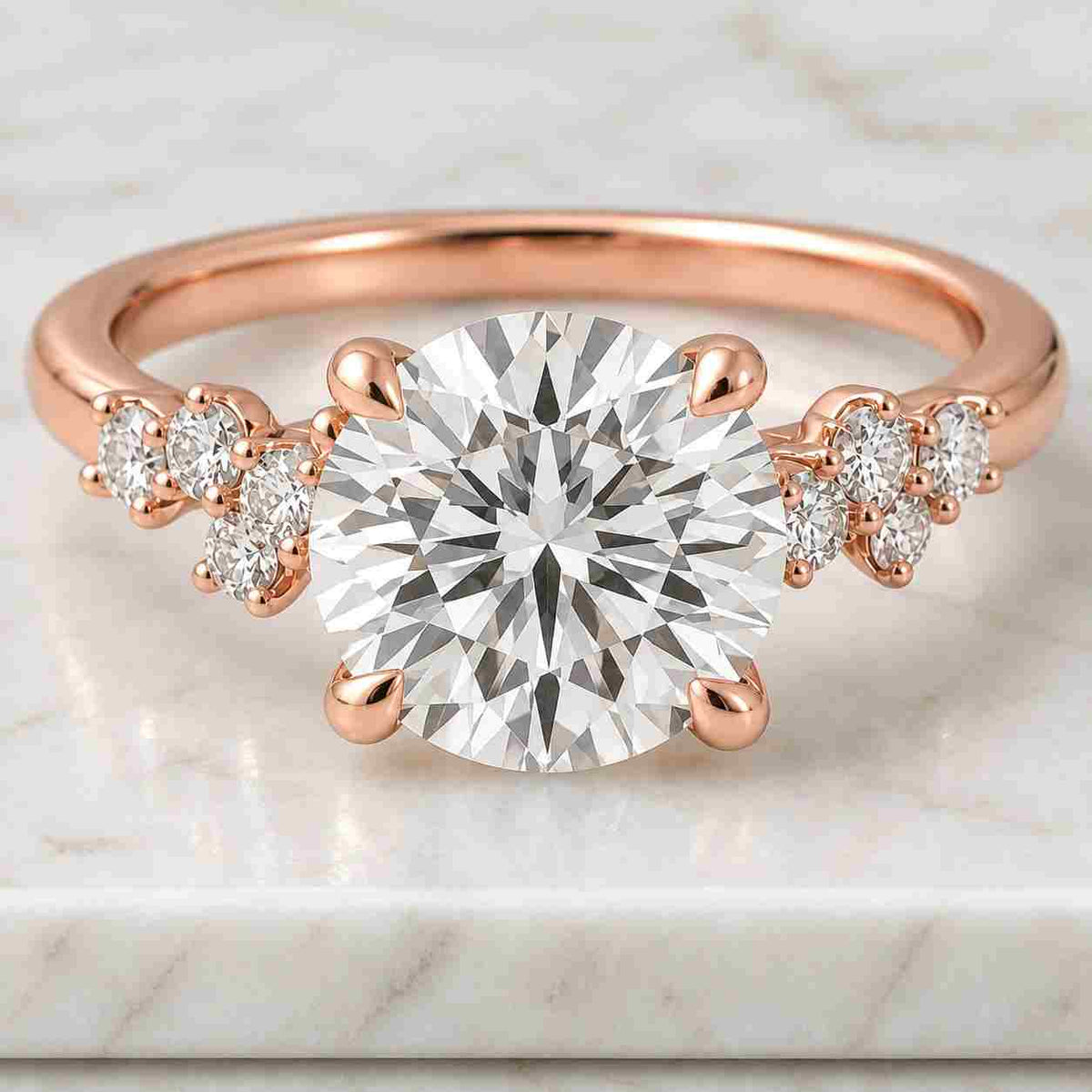 igi certified 1.00 to 5.00 ct heart lab grown diamond engagement ring pavé band