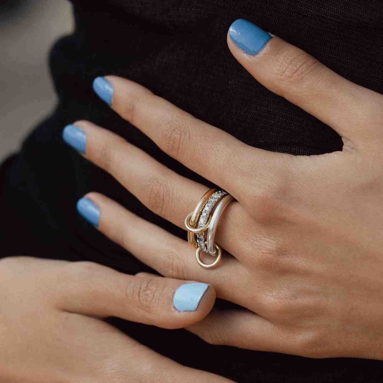 lab grown diamond link ring for men and women