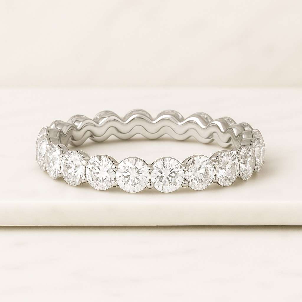 Lab Grown Diamond Wedding Band Round Diamond Stacking Ring Matching Engagement Ring