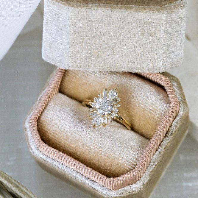 Marquise and Round Cut Lab Grown Wedding Band