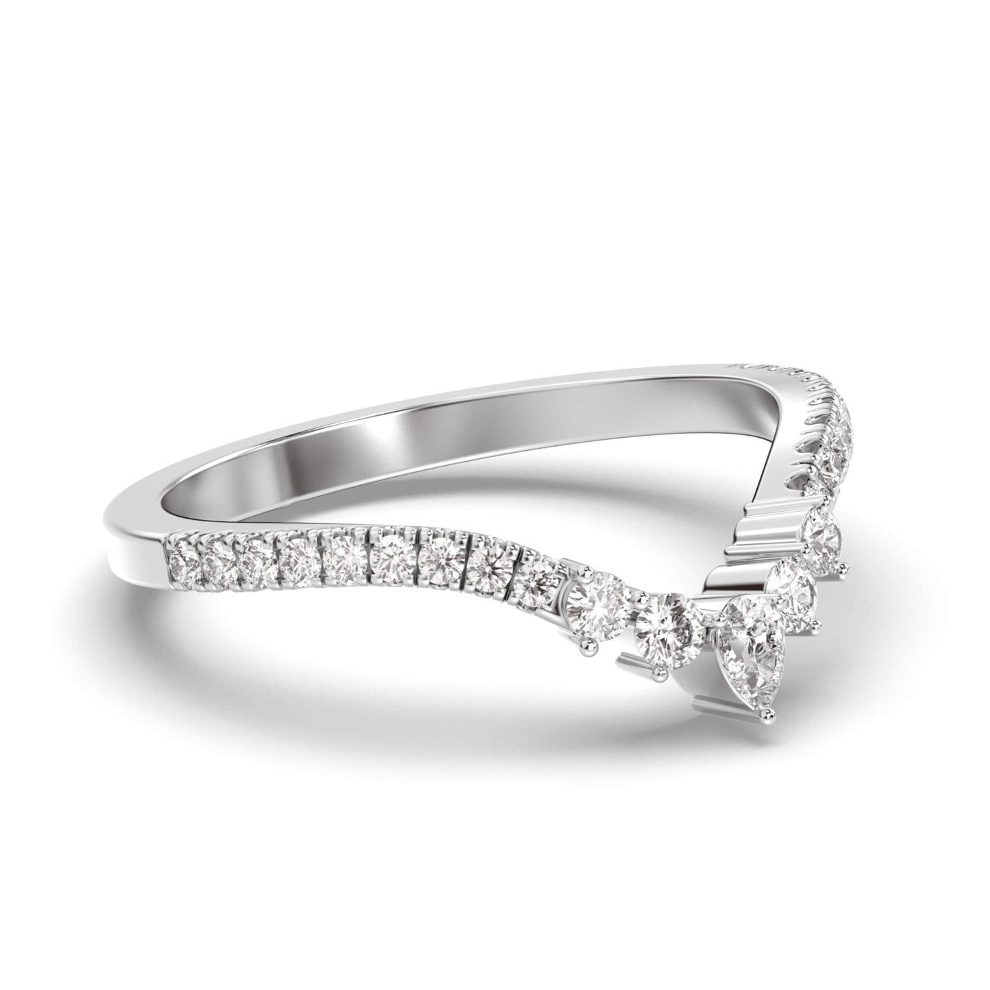 Minimalist Countour Engagement or Wedding Ring