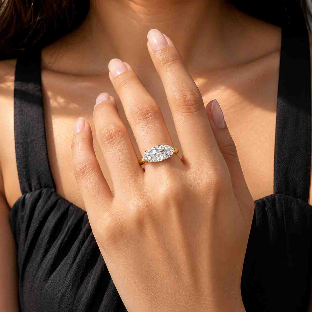 oval lab diamond engagement ring hidden halo solitaire ring big diamond proposal ring igi certified diamond wedding ring her 4 claw prongs