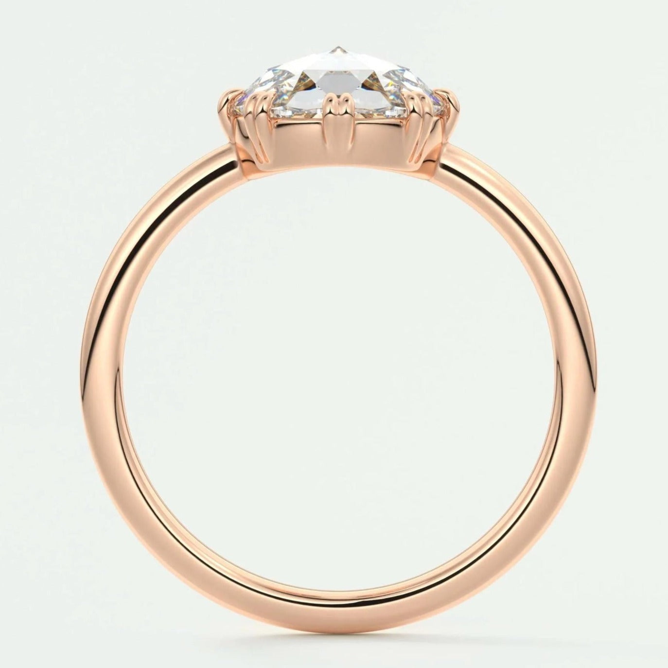 Natural Rose Cut Diamond Solitaire Engagement Ring For Her