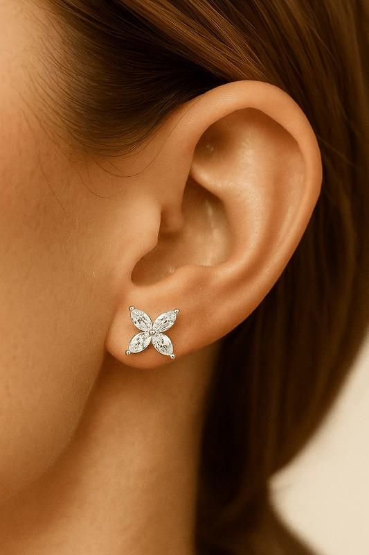 Nature Inspired Marquise Cut Natural Diamond Earrings