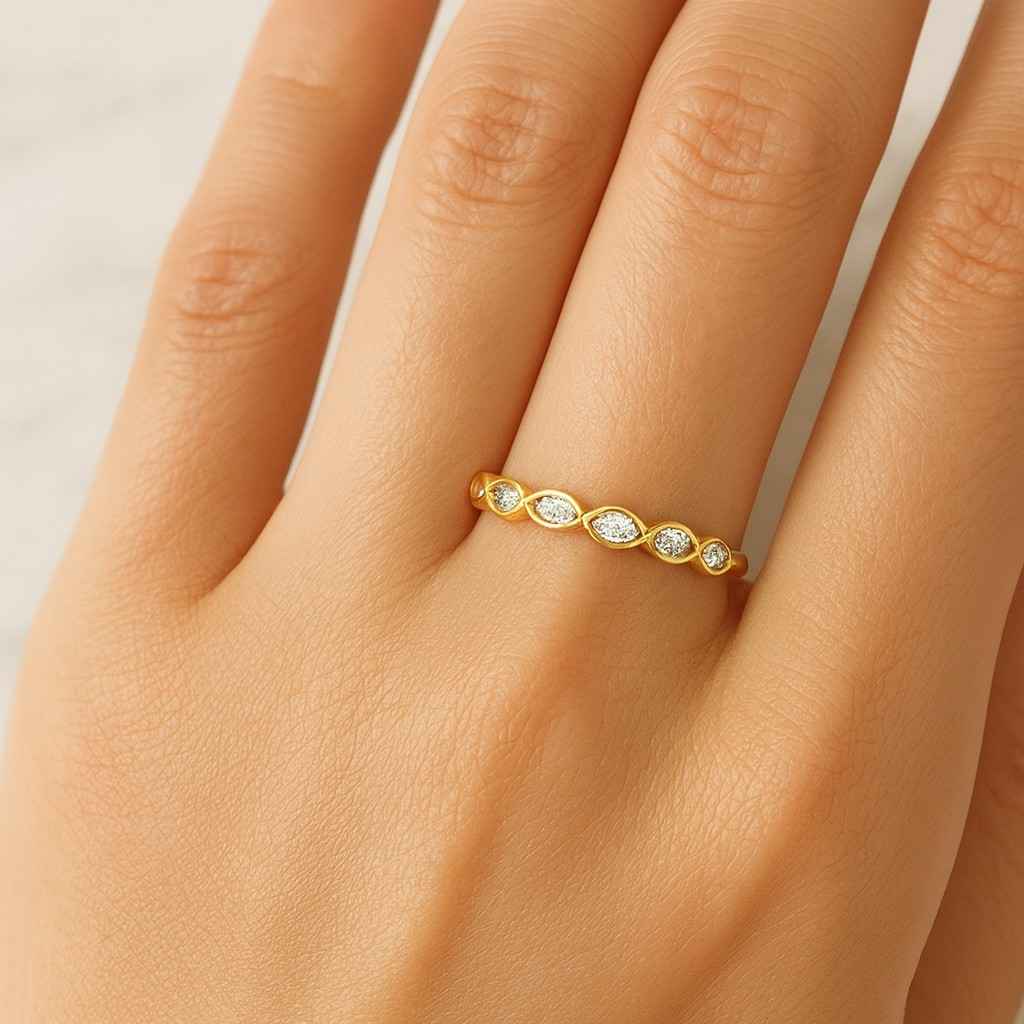 Oval Cut Full Eternity Ring Wedding Band Engagement Ring Moissanite Anniversary Ring Gift Bridal Ring Stacking Band Gold Ring