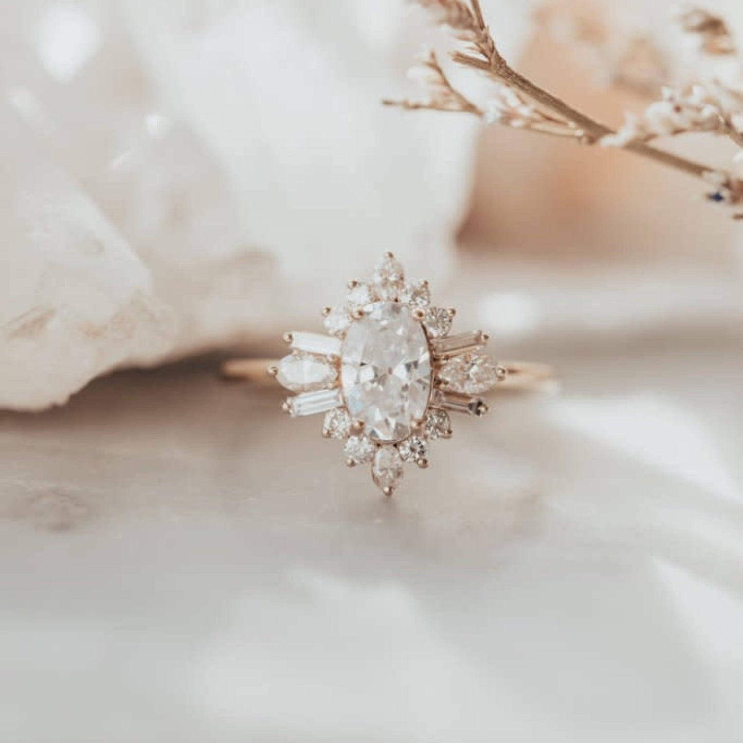 Oval Cut Lab Grown Diamond Ring For Mom