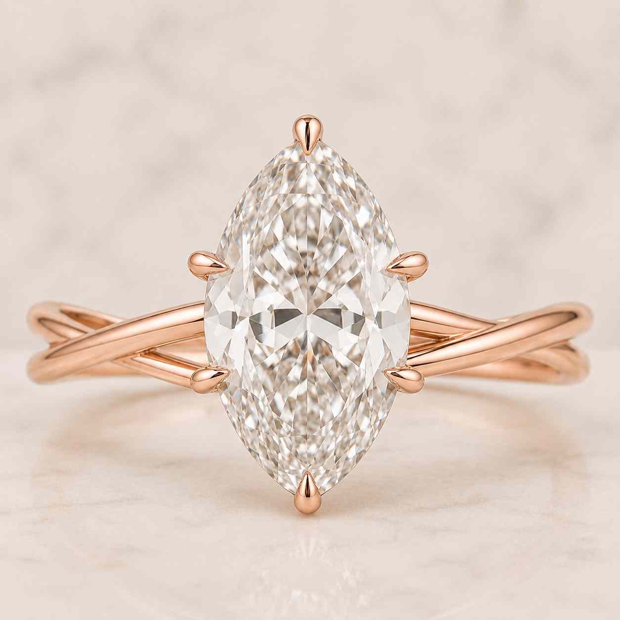 oval cut lab grown trendy east to west style diamond solitaire engagement ring 14k yellow gold