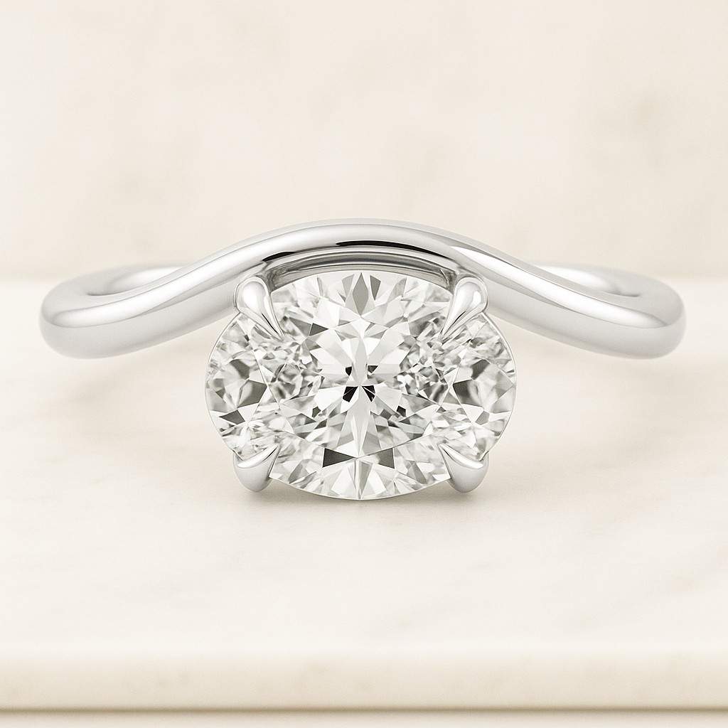 Oval Cut Moissanite Engagement Ring Oval Solitaire Moissanite Ring 14k Solid Gold Ring