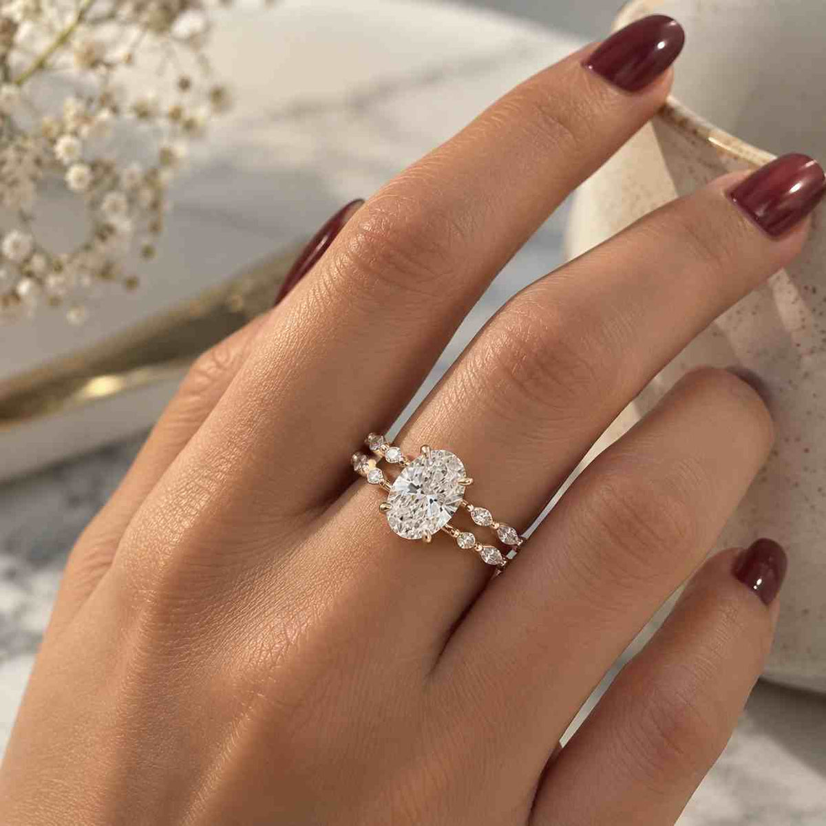 oval cut semi mount ring, 14k gold cathedral setting hidden halo ring for your own diamond, trellis prong setting ring gift for women