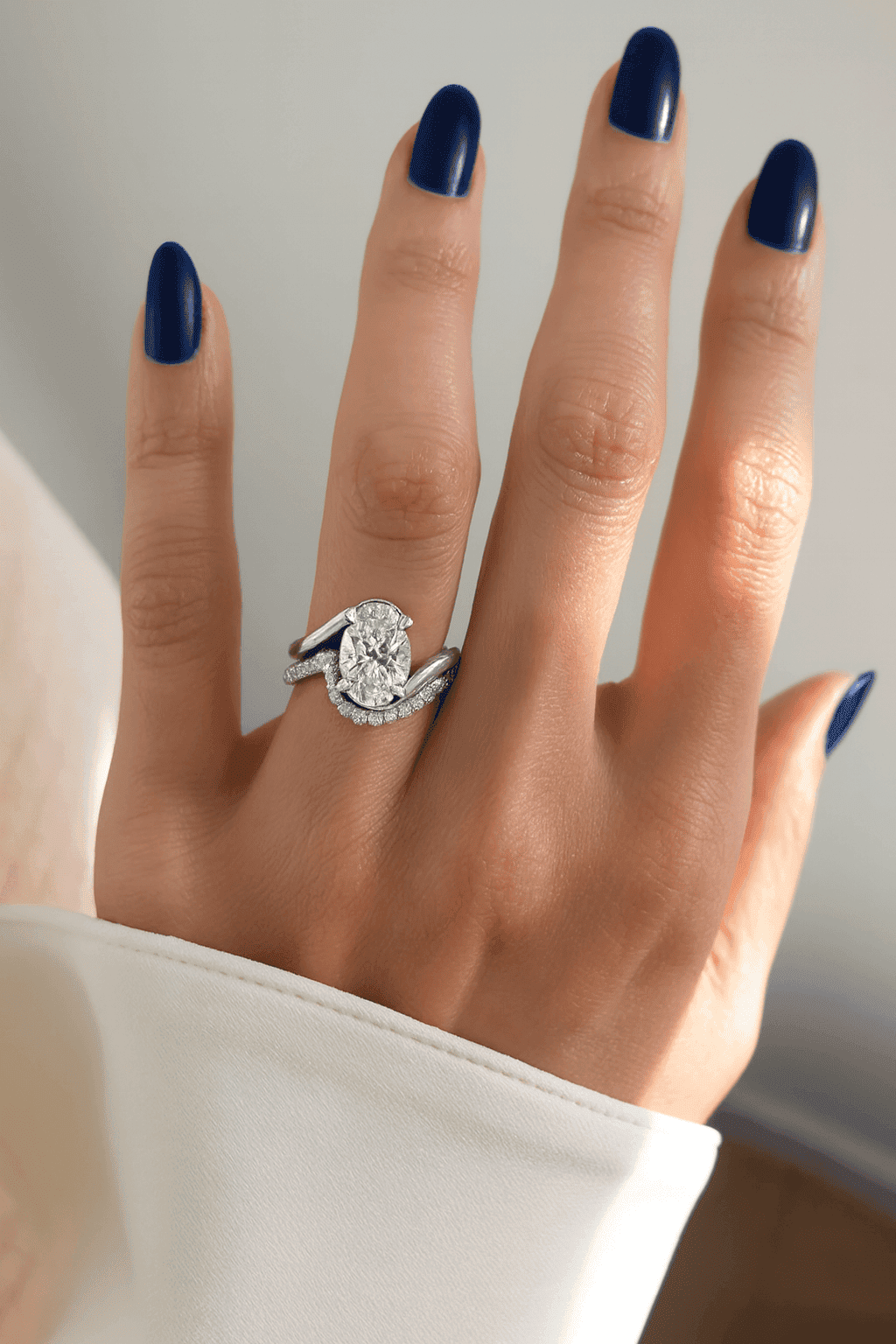 Real Oval Lab Grown Diamond Engagement Ring Oval Lab Diamond Anniversary Ring Oval Brilliant Lab Diamond Ring