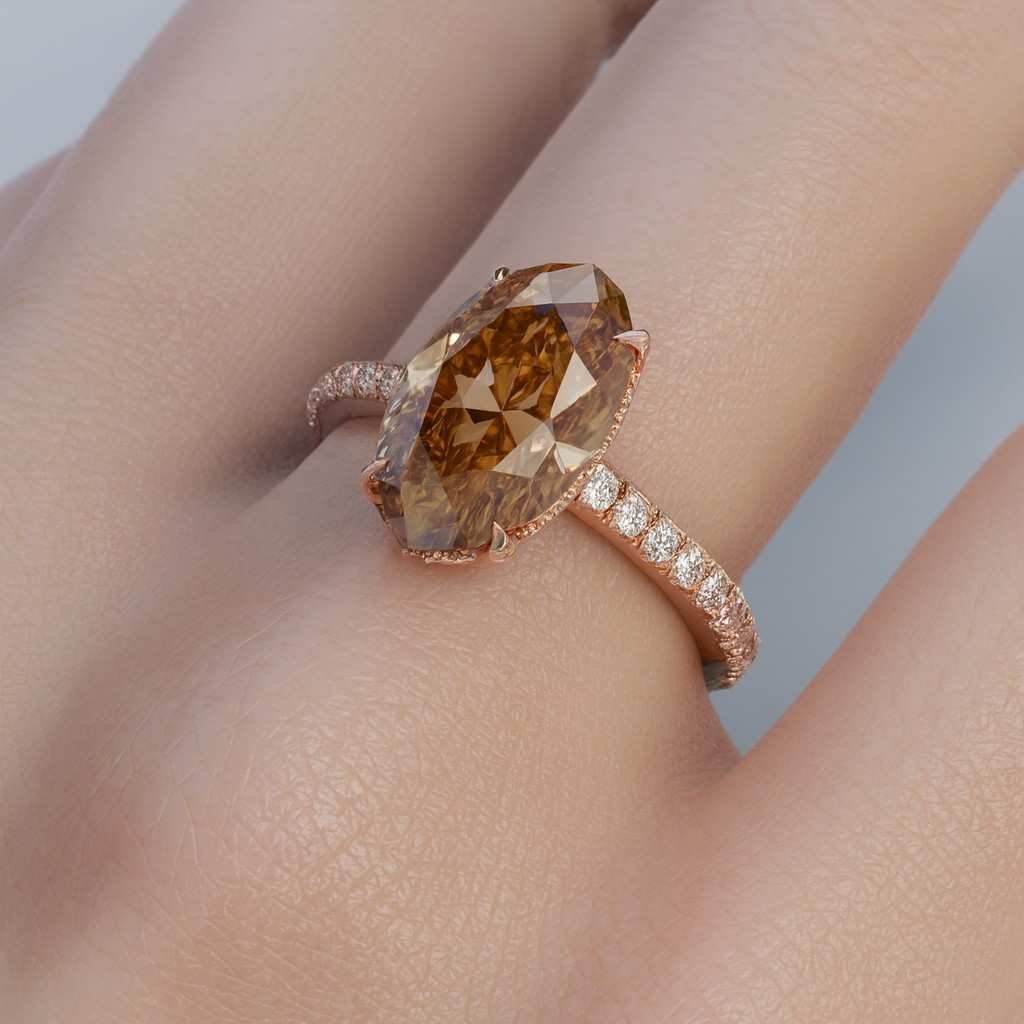 Oval Moissanite Bridal Set Twisted 18K Gold Wedding Ring