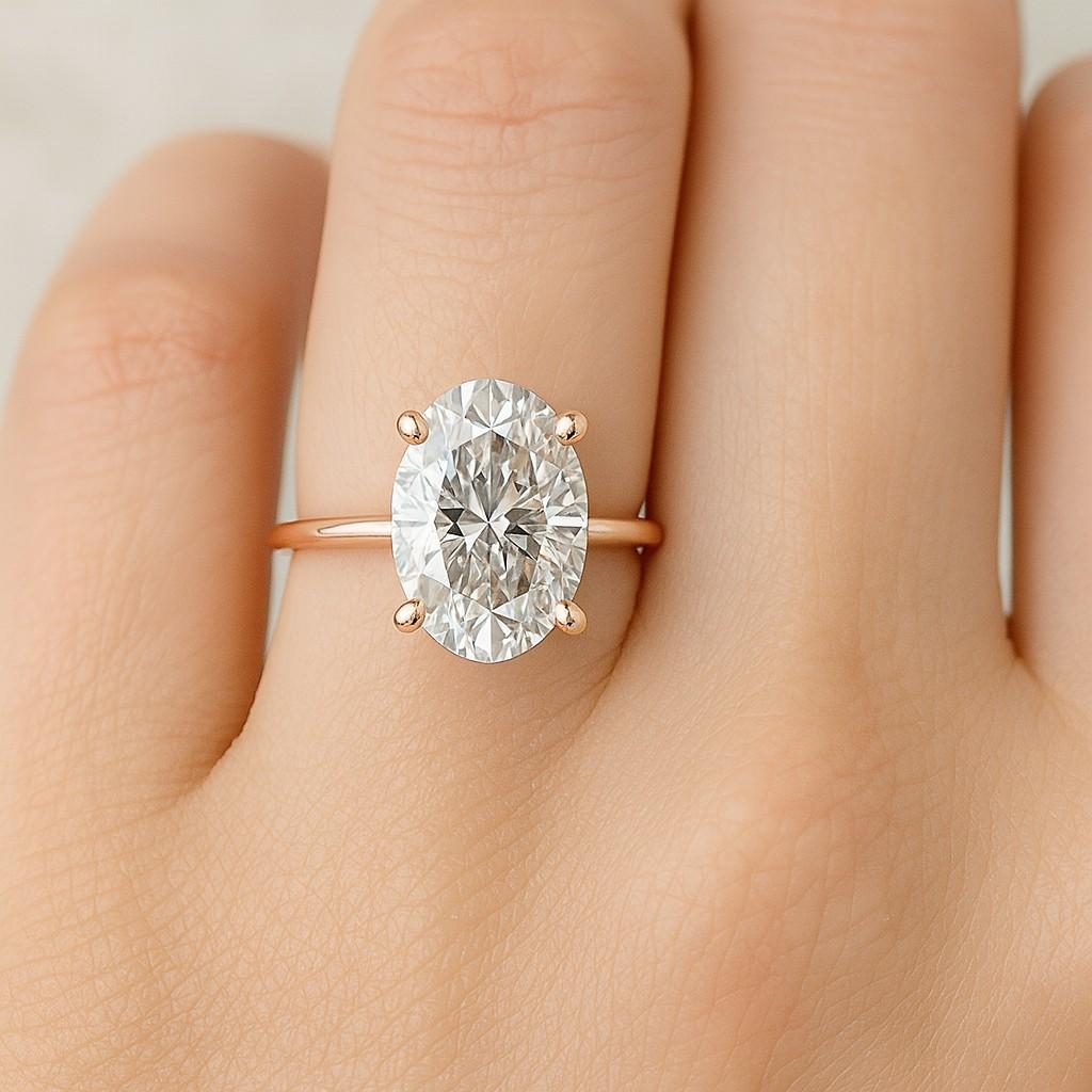 Oval Ring Two Tone White and Yellow Gold Vermeil Silver Promise Ring Simulated Diamond Travel ring CZ