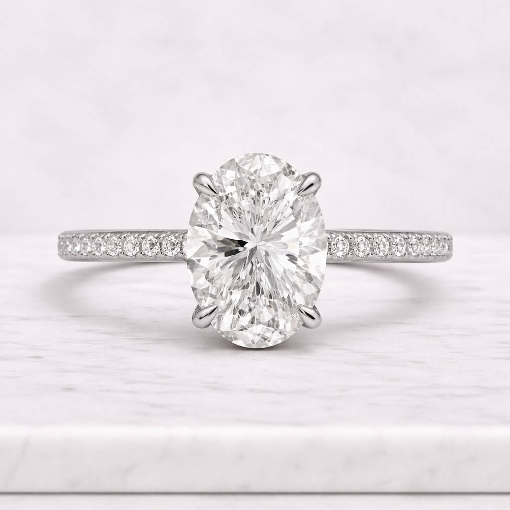 oval cut promise ring | dainty thin yellow gold band
