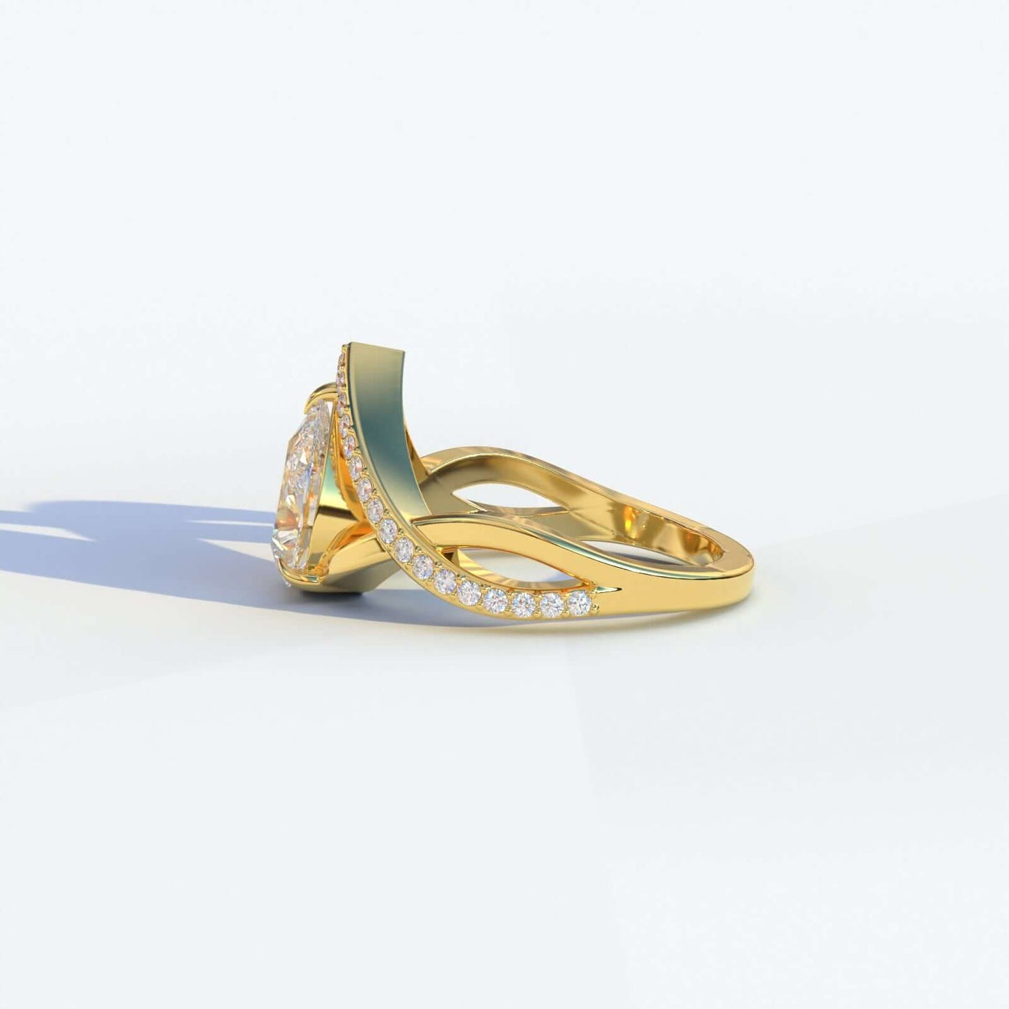 Pave Diamond Crossover Statement Ring Women