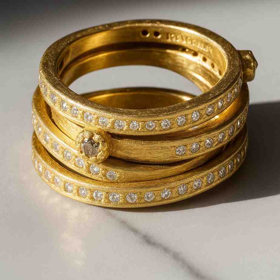 Pave Diamond Ring 14k Gold Diamond Dome Ring Diamond Wedding Ring Solid Gold Pave Domed Ring