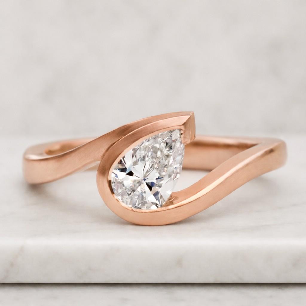 pear shaped diamond anniversary ring