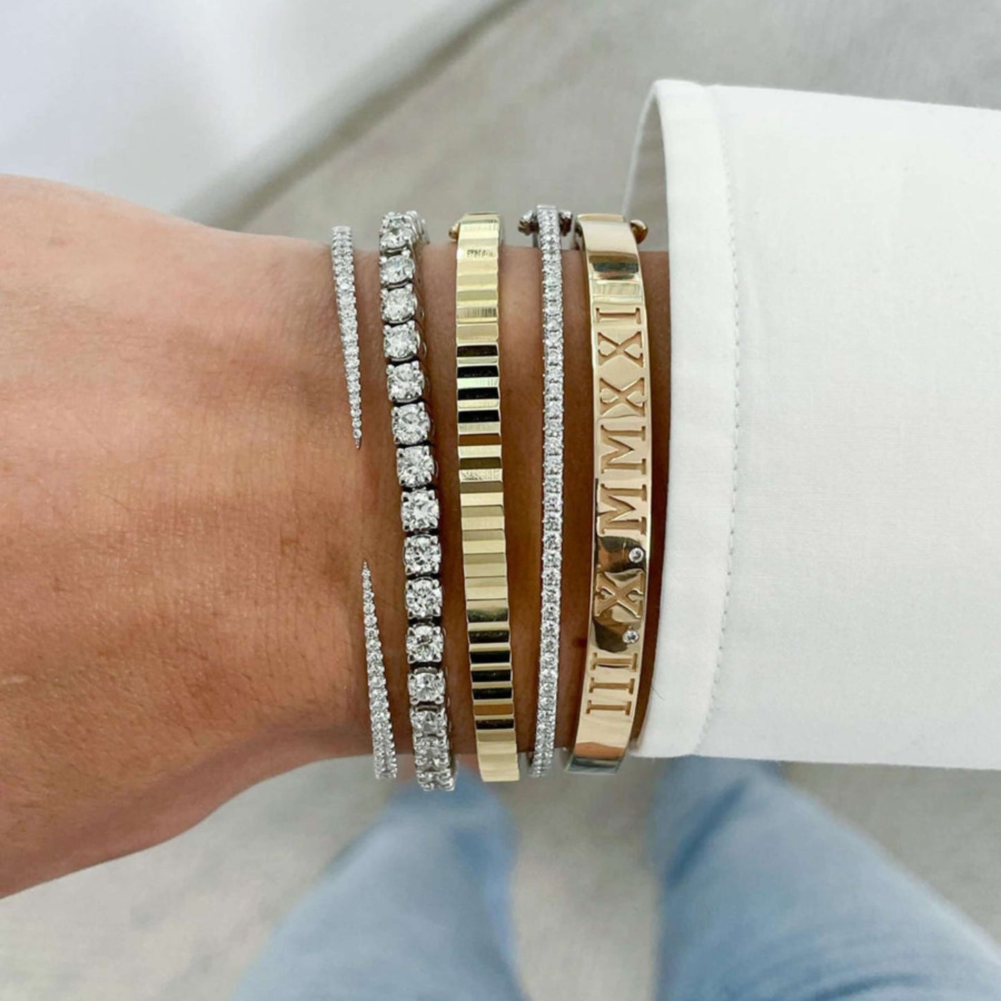 Plain Minimalist Bracelet, Real Gold Ring Women