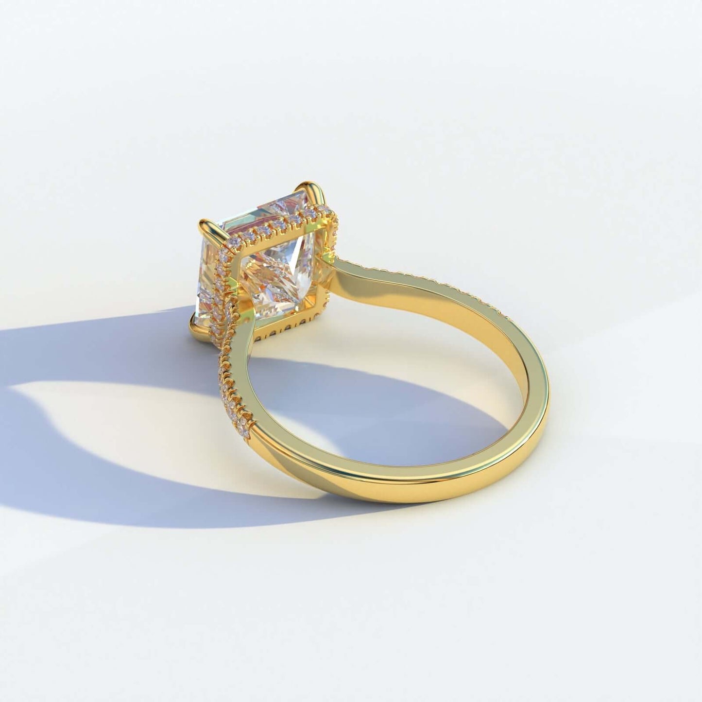 Princess Cut Moissanite Engagement Ring For Womem