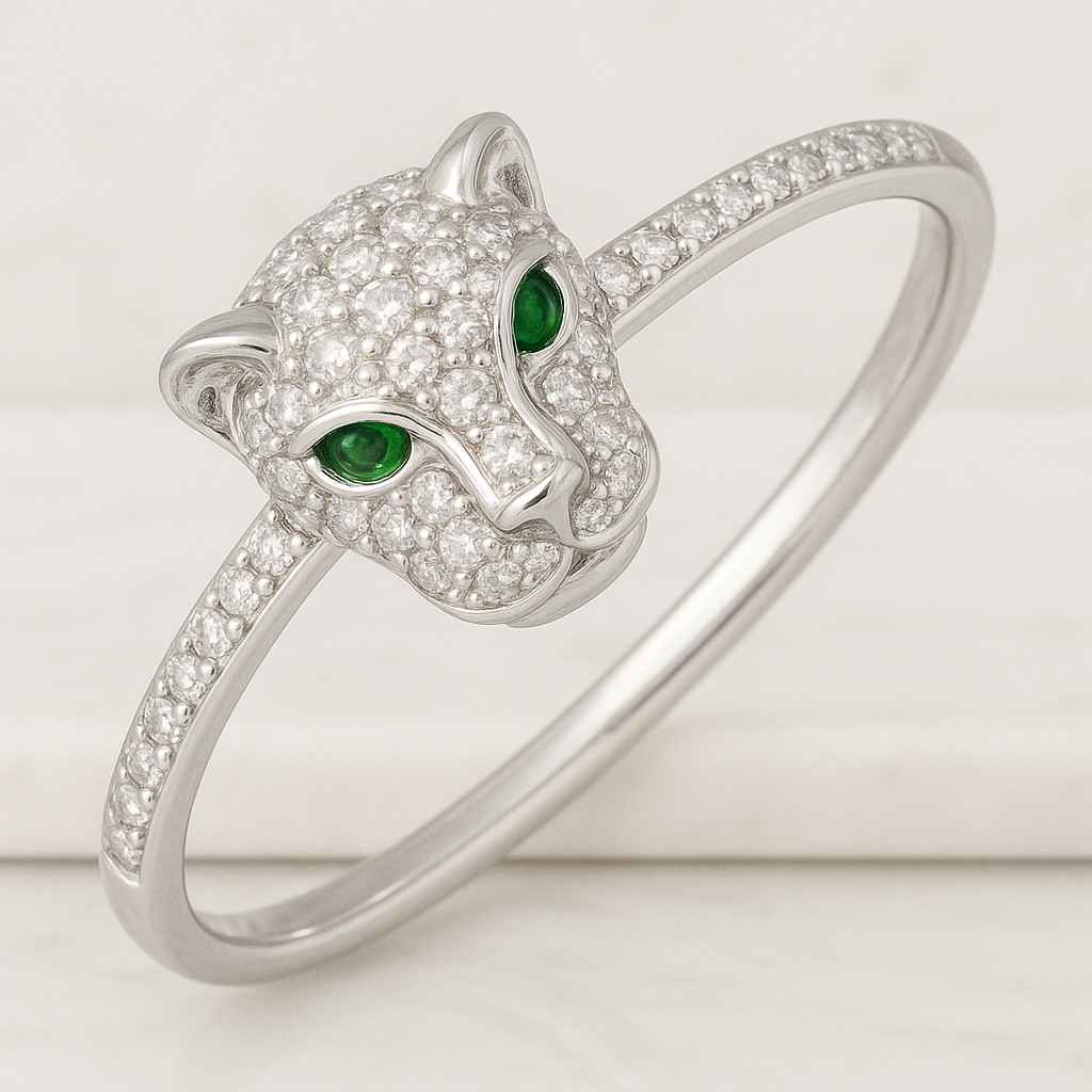 Promise Ring for her Skull Ring Moissanite Ring Statement Ring 14K Yellow Gold Ring Unisex Ring Punk Ring