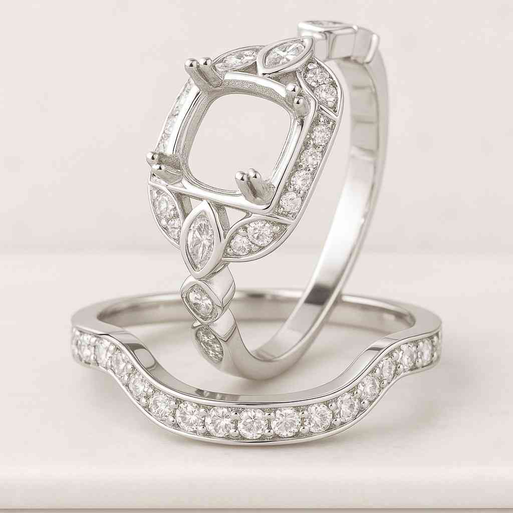 prong set ring balnks genuine lab grown diamond ring setting custom made ring gold semi mount ring