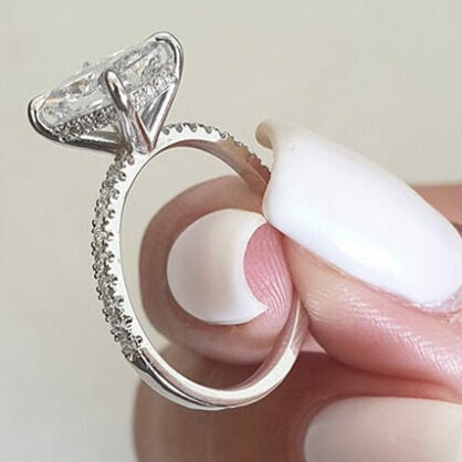 radiant engagement ring for sister