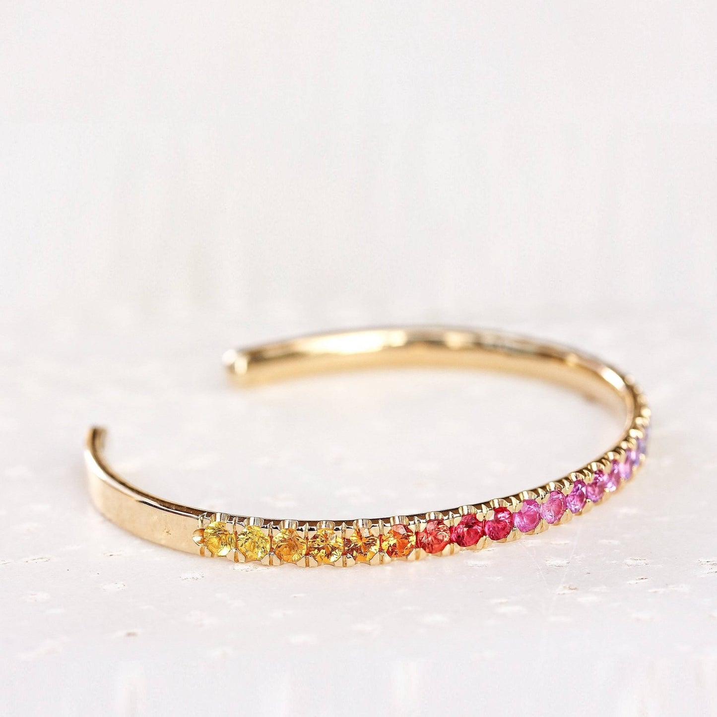 Rainbow Sapphire Tennis Bracelet, Solid Gold Rainbow Sapphire Bracelet