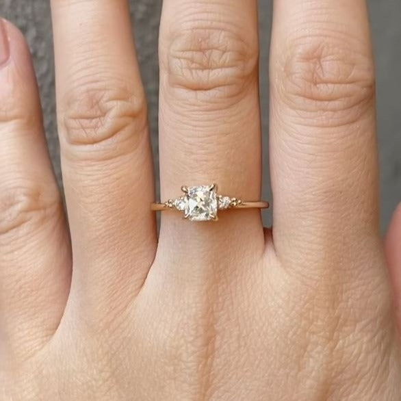 Real Lab Grown Diamond Ring, Lab Diamond Three Stone Anniversary Ring