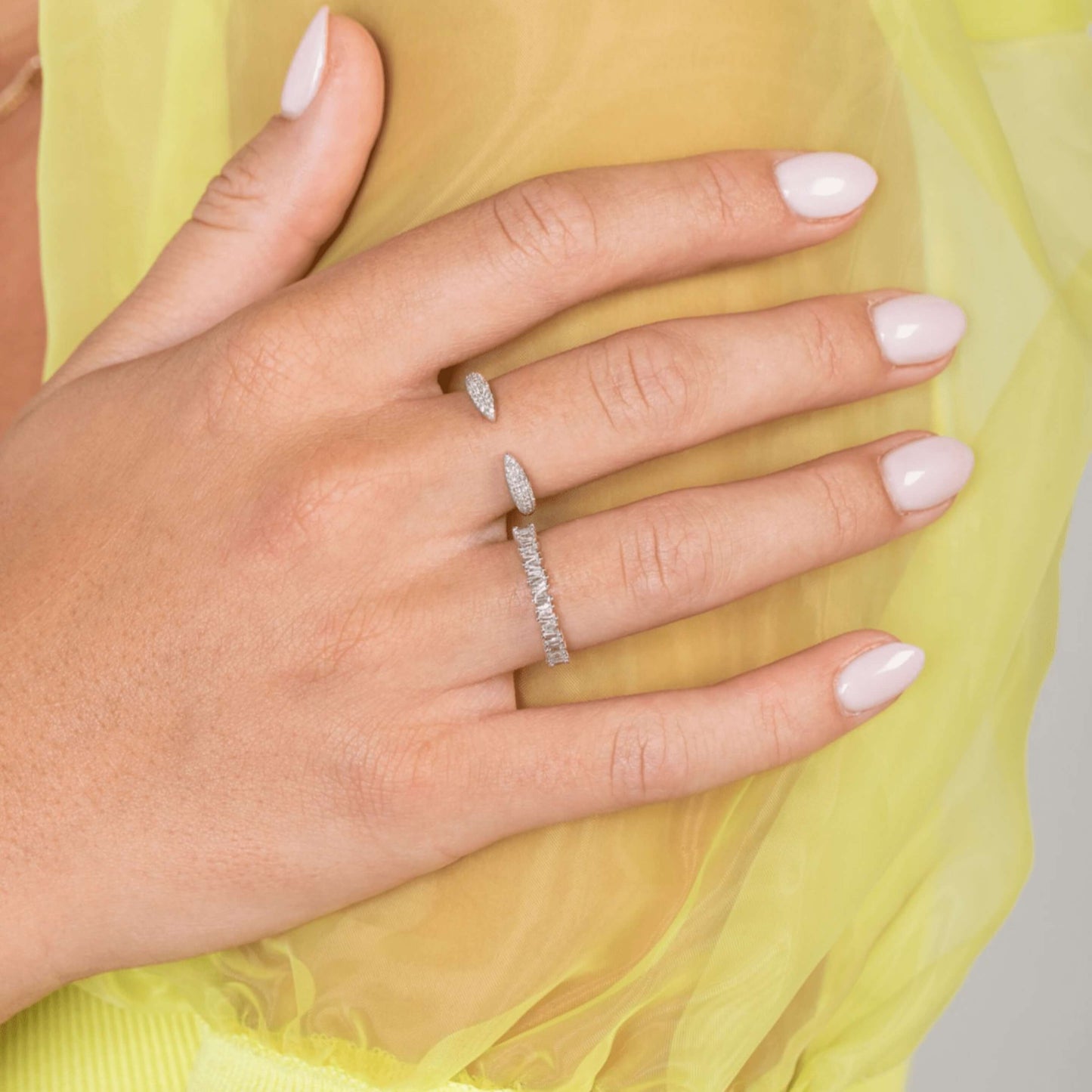 Rectangle Princess Cut Created Diamond Ring