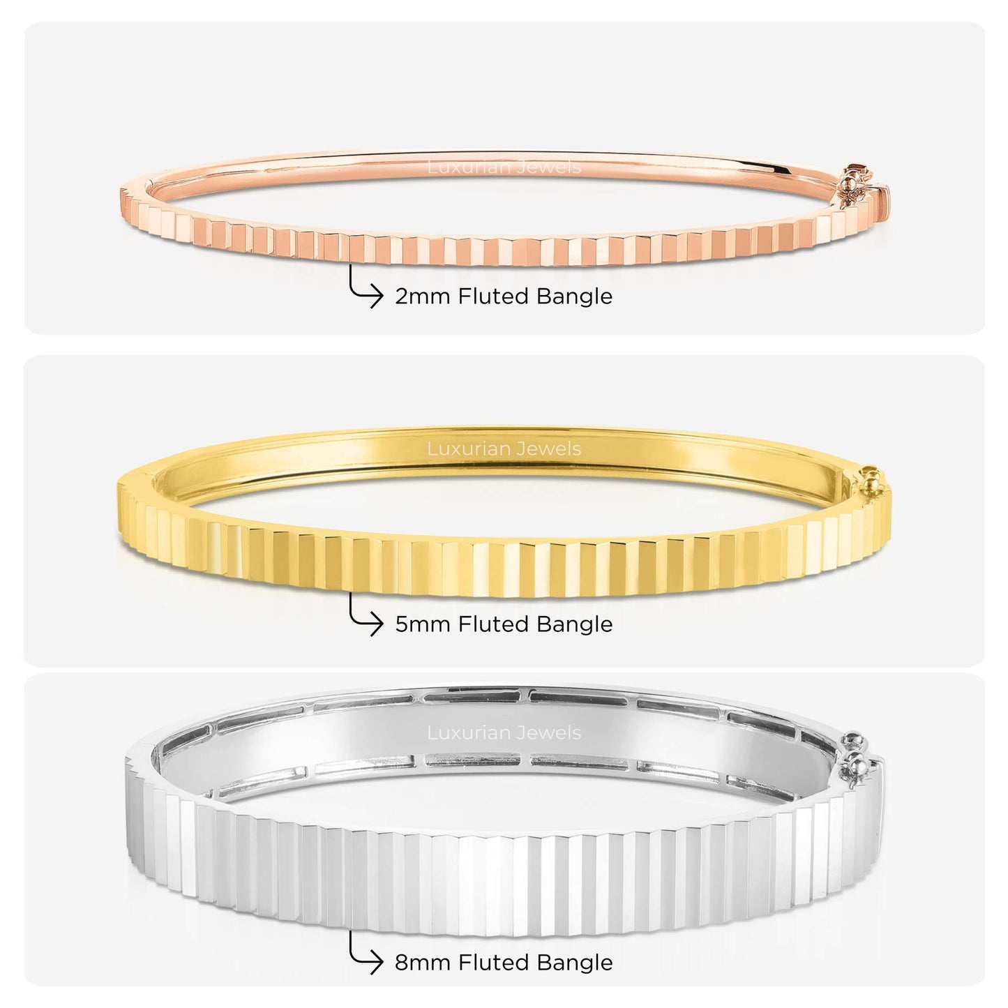 Ribbed Bangle, Dainty Classic Bangle