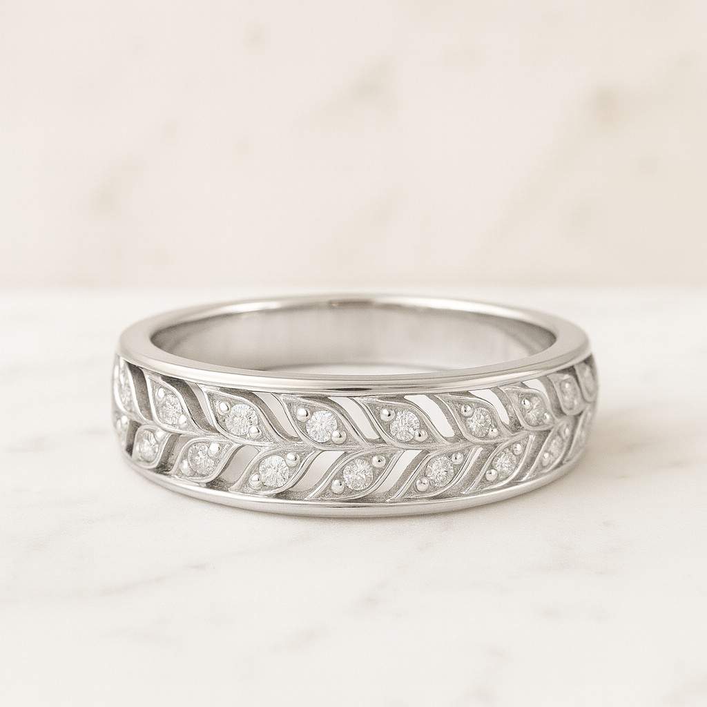 Ring for Women 14k Solid Gold Art Deco Wedding Ring For Gift