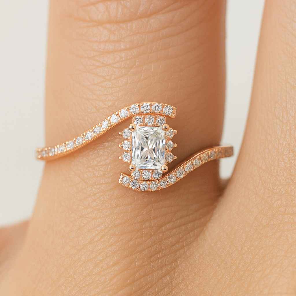 Ring for Women Anniversary Gift for Her Radiant Cut Solitaire Wedding Ring Radiant Cut Lab Grown Diamond Engagement Ring