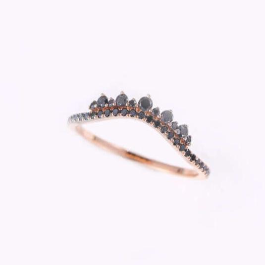Rose Gold Black Diamond wedding band