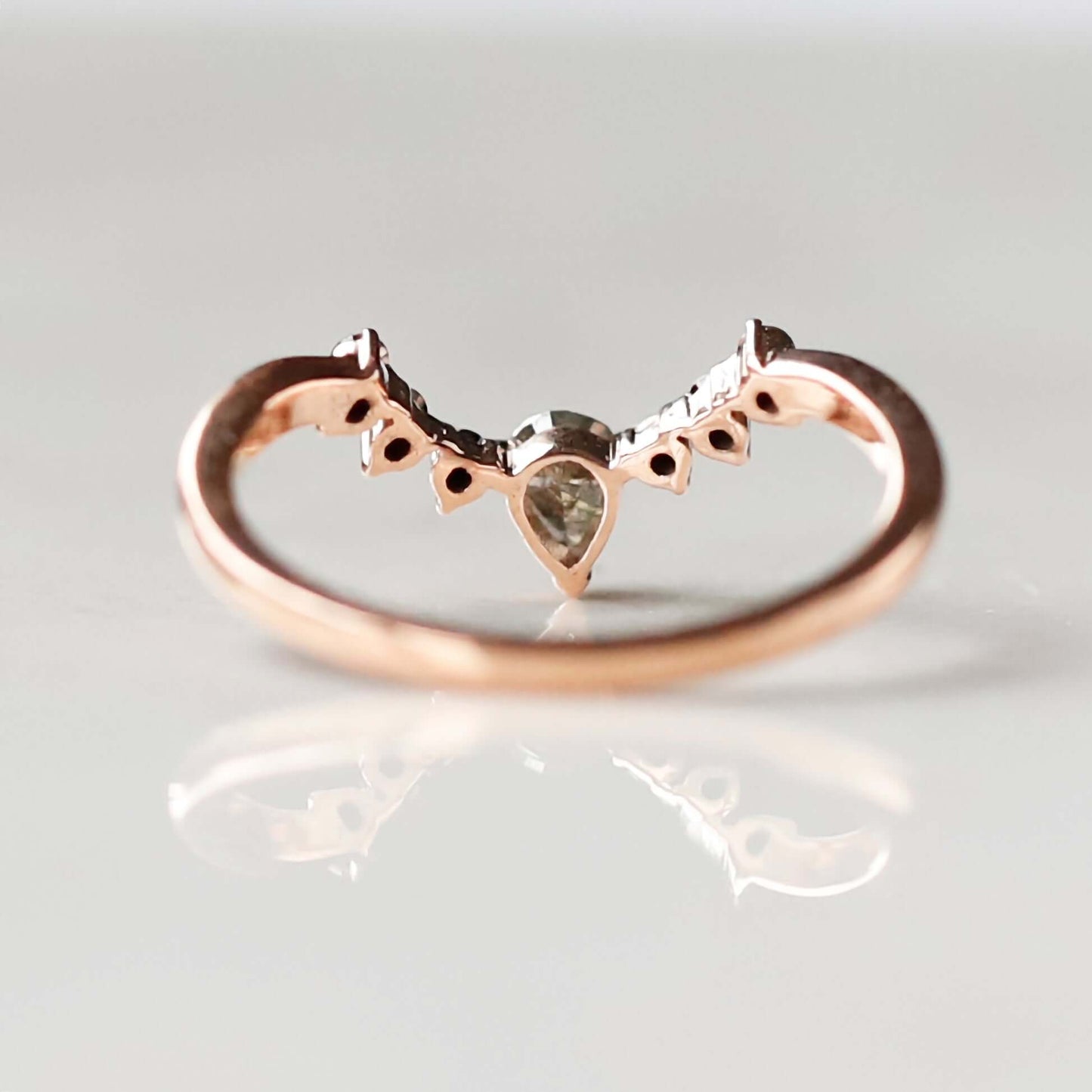 Rose Gold Chevron Ring Bridal Gift For Her
