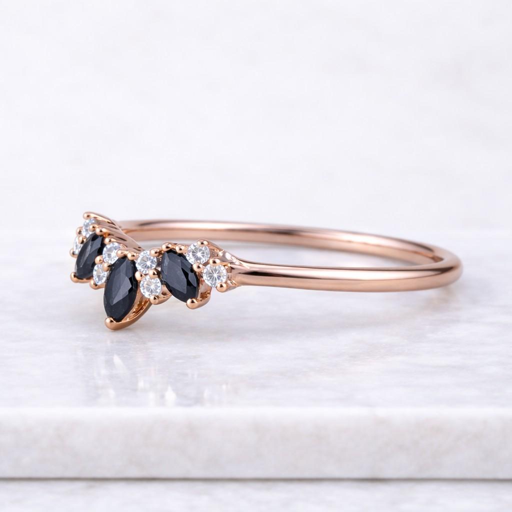 rose gold moissanite wedding ring for wife