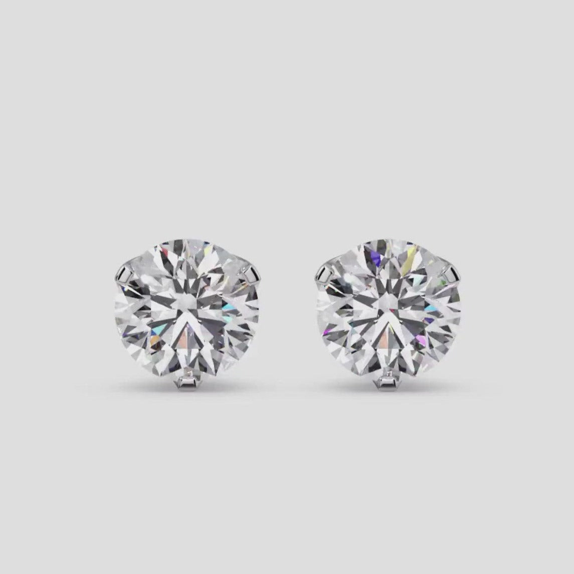 Round Clear Earrings Studs
