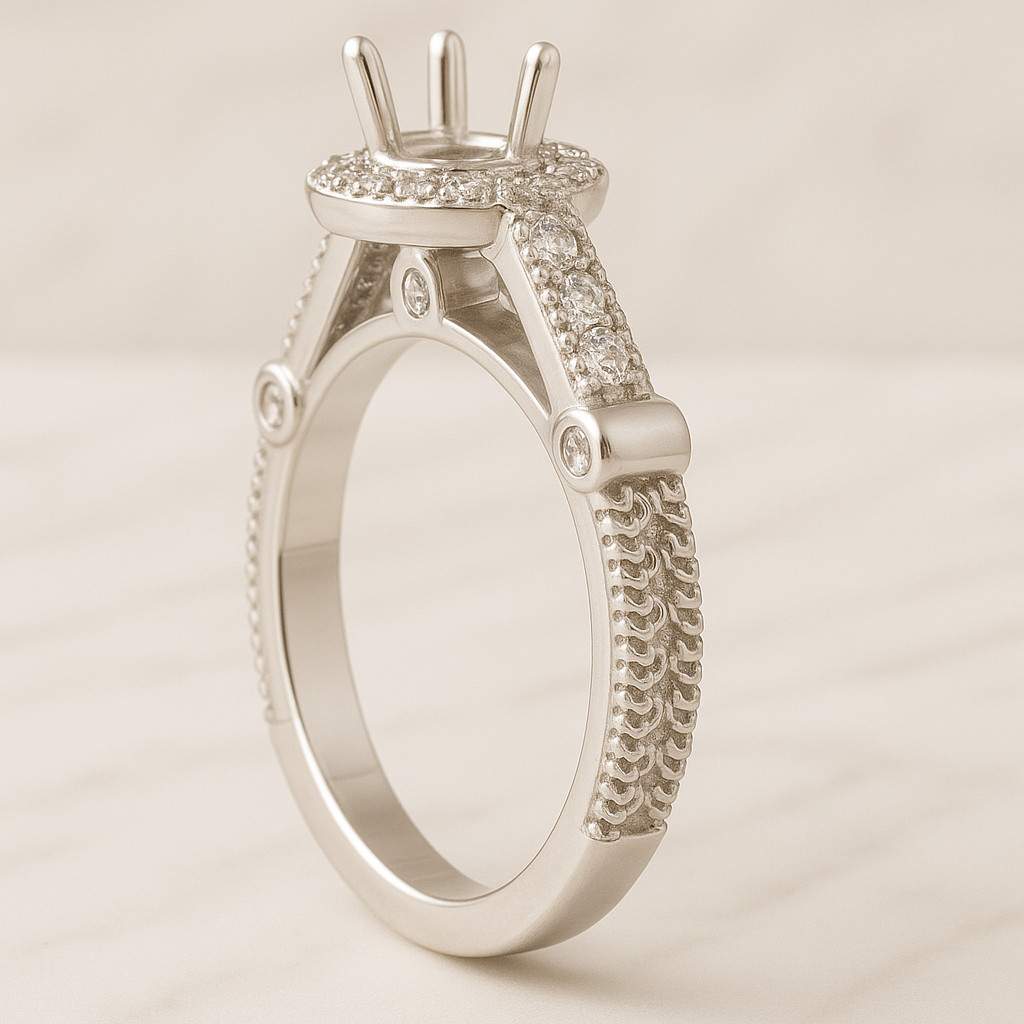 round cut cvd diamond customized ring wedding ring for her