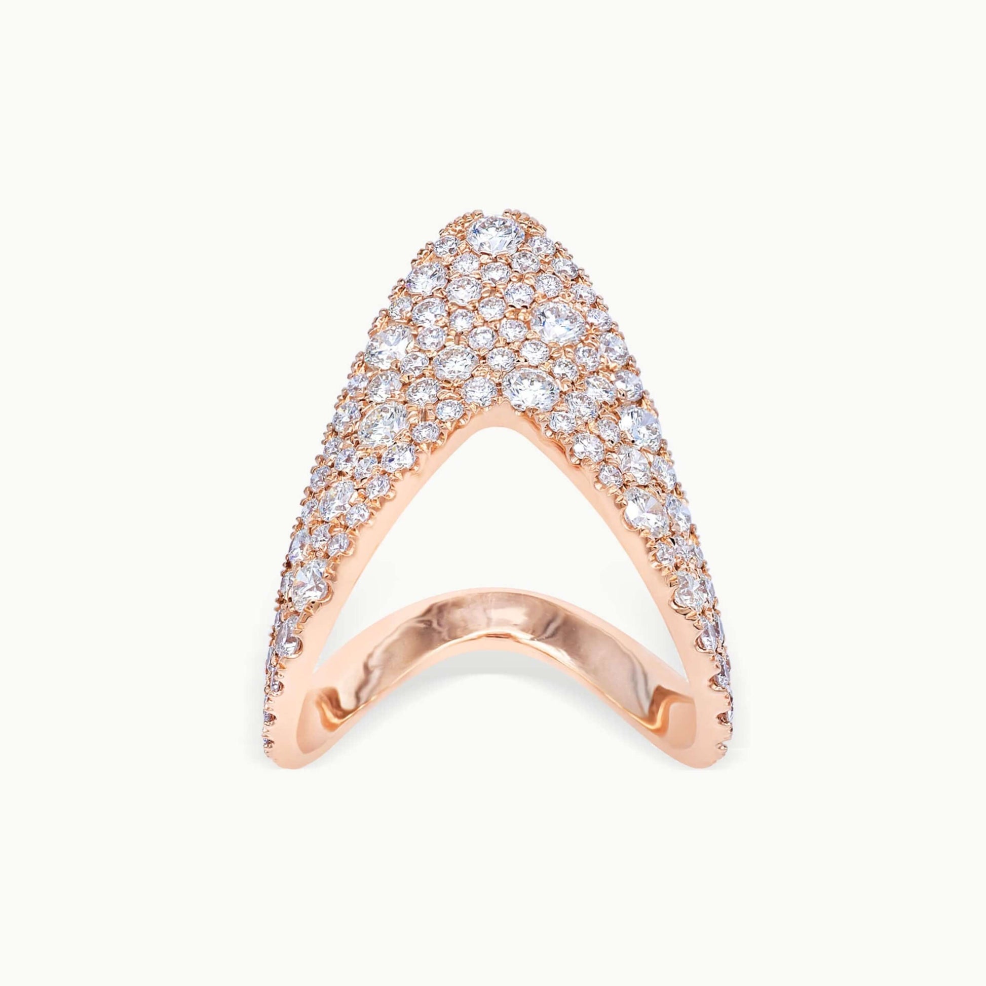 Round Cut Diamond Boomerang Vanki Wedding Band