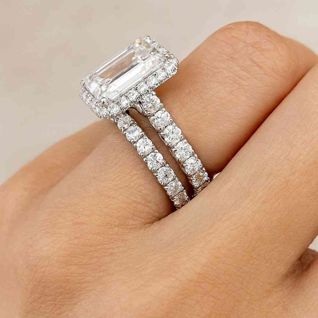 round cut halo radiant anniversary ring 0.50 to 5.00 ct radiant cut diamond solitaire ring, lab grown diamond halo engagement ring