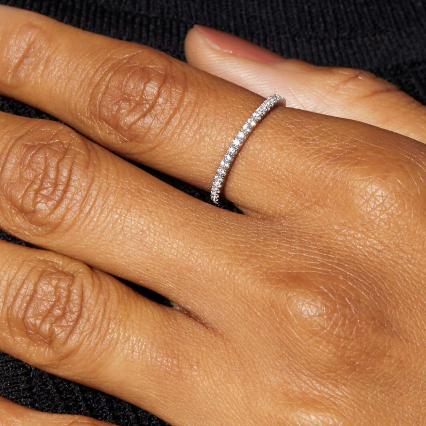 Round Cut Lab Grown Diamond Matching Band For Her