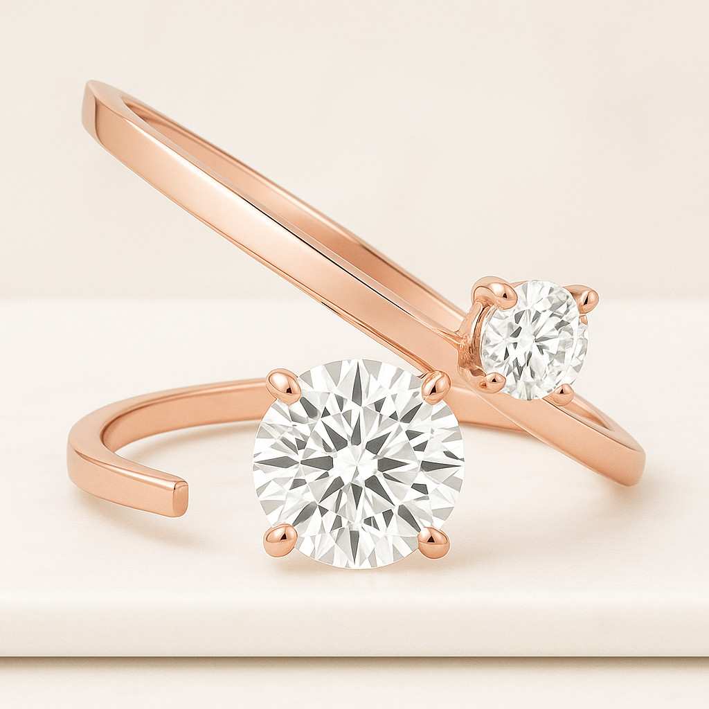 Round Diamond Engagement Ring with Wedding Band Women Handmade Jewelry Women Ring