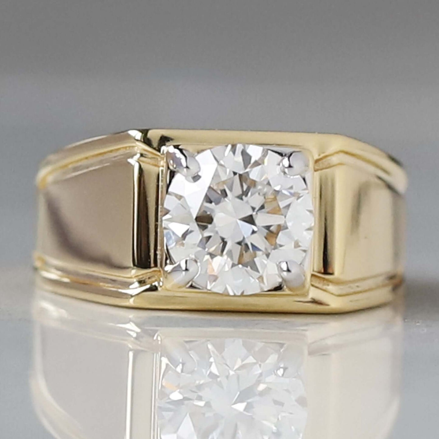 Round Lab Grown Diamond Solitaire Engagement Ring